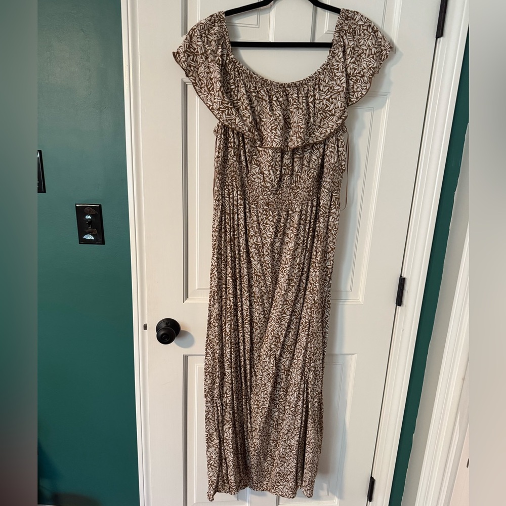 Printed Brown Maxi Dress